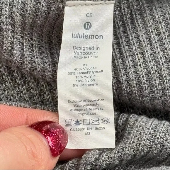 Lululemon Forward Flow Cape Heathered Medium Gray OS Lagenlook Cashmere Yoga - Picture 7 of 13